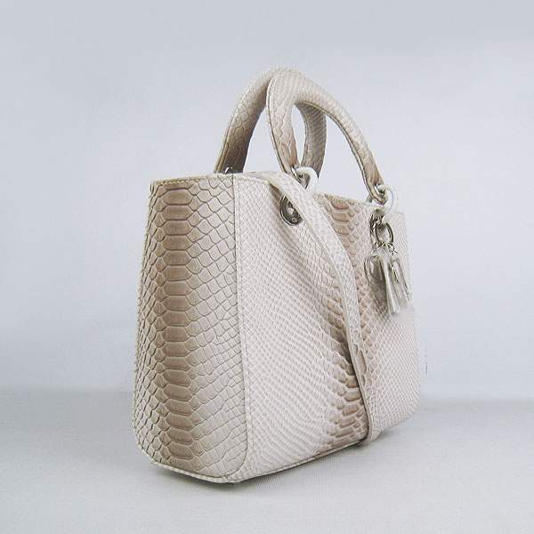 Christian Dior 1887 Snake Leather Shoulder Bag-Gray